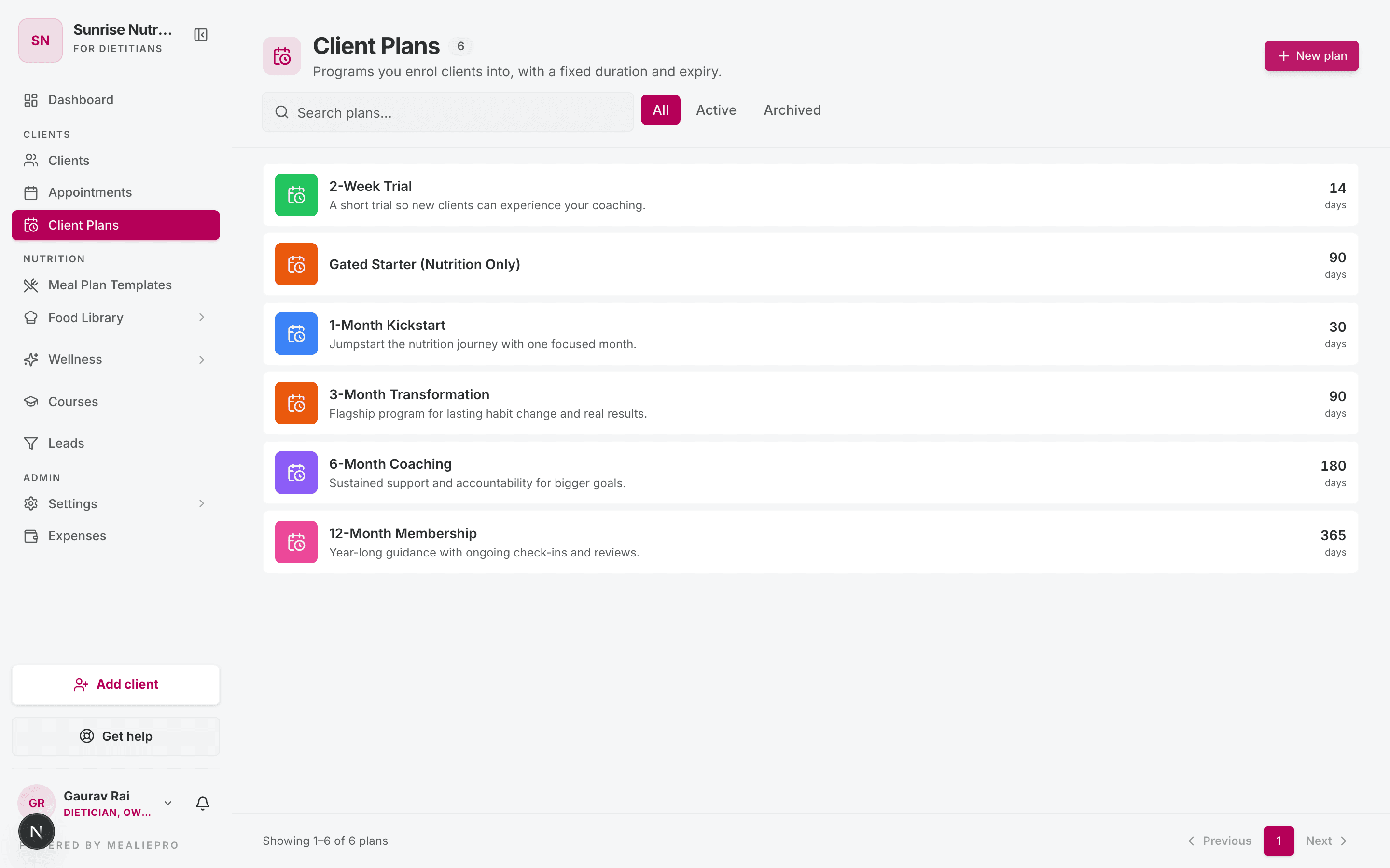 Client Plans